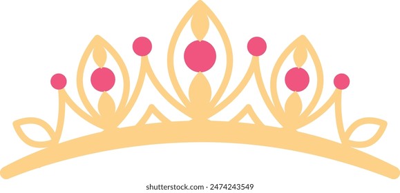 Illustration of Golden Crown. Isolated Vector in Flat Style.