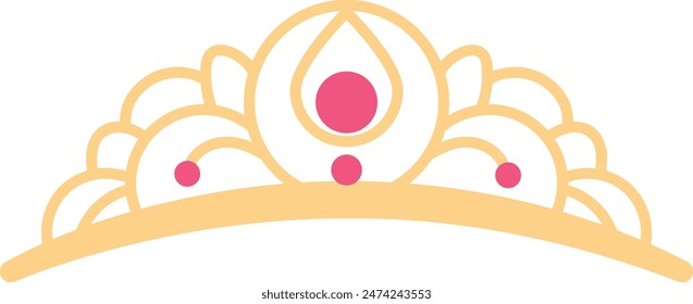 Illustration of Golden Crown. Isolated Vector in Flat Style.