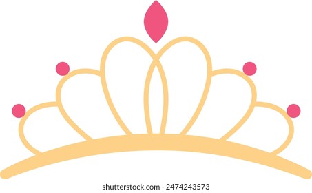 Illustration of Golden Crown. Isolated Vector in Flat Style.