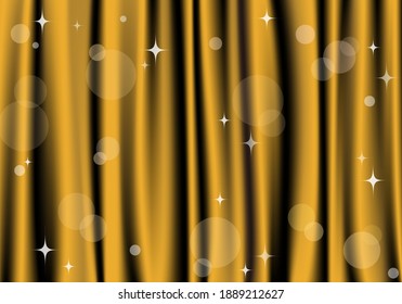 Illustration von goldenen Vorhängen. Vektorgrafik.
