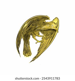 illustration of a golden eagle on a white background