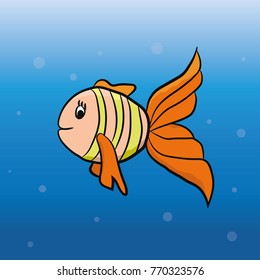 Illustration of golden fish