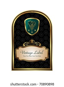 Illustration golden frame label for packing - vector