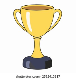 Illustration of golden graduation trophy with a black base, perfect for academic awards and achievement celebrations.