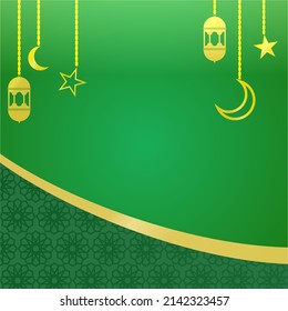 Illustration of a golden green Ramadan-themed background for those of you who want to wish Muslims a happy Ramadan