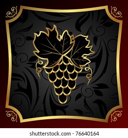 Illustration golden label for packing wine - vector
