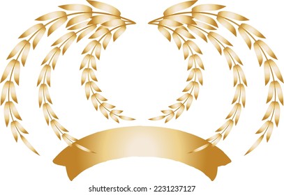 Illustration of a golden laurel wreath frame
