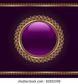 Illustration golden ornamental medallion for design - vector