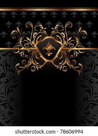 Illustration golden ornate frame for design - vector