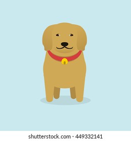 Illustration of golden retriever dog.Vector illustration flat style.