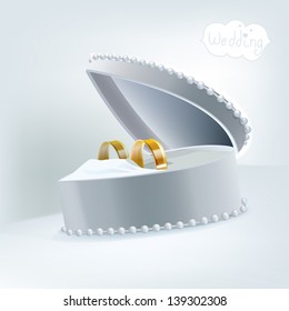 The illustration of golden rings . Vector image.