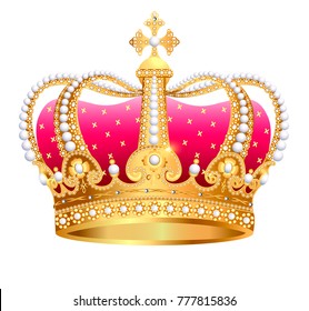 illustration gold(en) royal crown insulated on white background