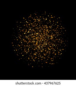 Illustration Golden Shine Texture on Black Background. Holiday Glossy Background - Vector - Shutterstock ID 437967625