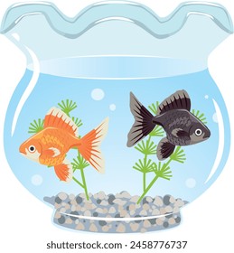 Eine Illustration eines Goldfisches.