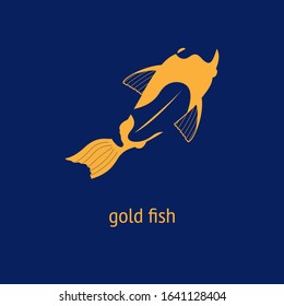illustration of a goldfish carp koi on a dark blue background