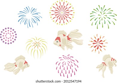 金魚 花火 のベクター画像素材 画像 ベクターアート Shutterstock
