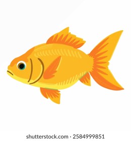 Illustration of a Goldfish Isolated on White Background