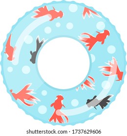 Illustration of a goldfish patterned float.