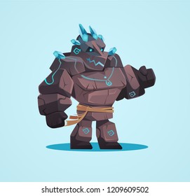 Illustration of the Golem character for casual game