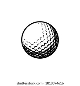 Illustration of a golf ball with unique details and lighting, can be used for additional elements in an existing design.