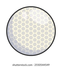 Illustration eines Golfballs mit weißem Hintergrund und schwarzem Umriss.