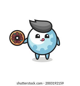 illustration of an golf character eating a doughnut , cute style design for t shirt, sticker, logo element