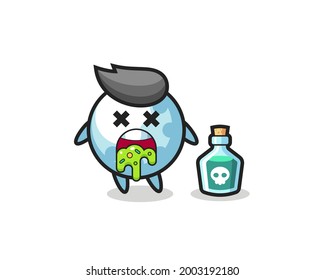 illustration of an golf character vomiting due to poisoning , cute style design for t shirt, sticker, logo element