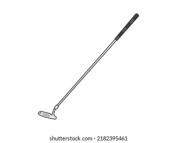 Illustration of a golf club putter.