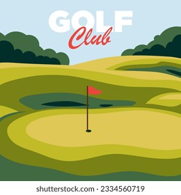 illustration of golf club sport field, good for social media and poster svg