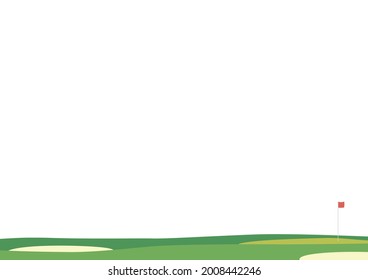 Illustration of a golf course with blank text space
