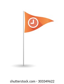 Illustration of a golf flag with a clock