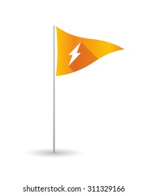 Illustration of a golf flag with a lightning