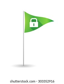 Illustration of a golf flag with a lock pad