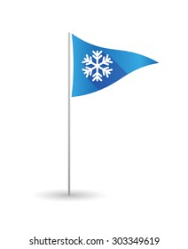 Illustration of a golf flag with a snow flake