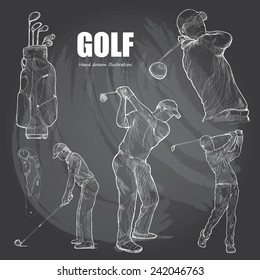 illustration of Golf. Hand drawn.