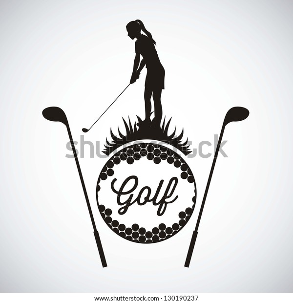 Illustration of golf icons, illustrations of\
sports and games, vector\
illustration