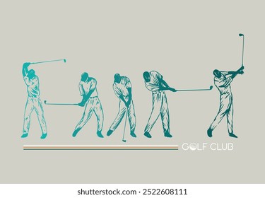 Illustration of the golf player in the golf sequence.