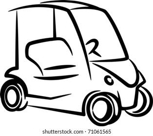 illustration with a golf-car