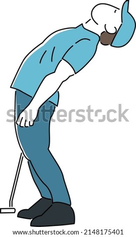 It is an illustration of a golfer who failed to put on a putter.
