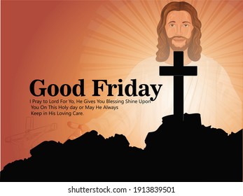 Illustration Of Good Friday with jesus christ background
