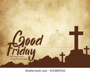 Illustration Of Good Friday with jesus christ background