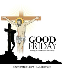Illustration Of Good Friday with jesus christ background