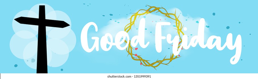 Illustration Of Good Friday Poster Or Banner Background.
