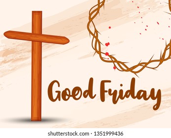 Illustration Of Good Friday Poster Or Banner Background.