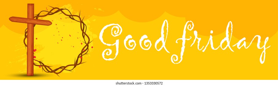 Illustration Of Good Friday Poster Or Banner Background.