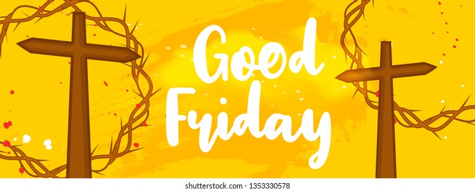 Illustration Of Good Friday Poster Or Banner Background.