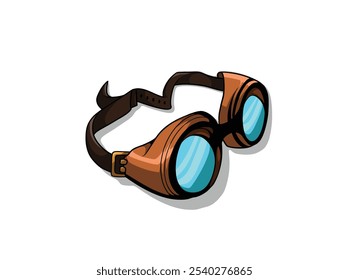 Illustration of google glasses to fly isolated white background