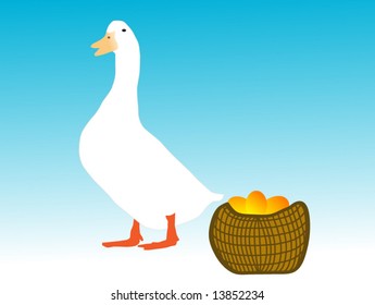 illustration of goose and gold eggs