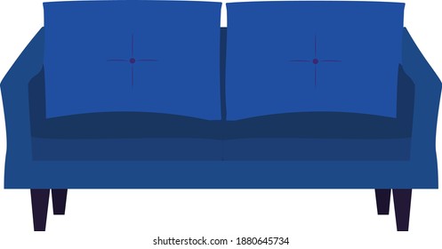 Illustration of a gorgeous blue sofa