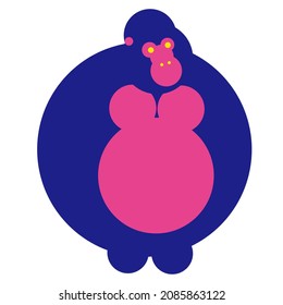 Illustration eines nur mit einem Kreis gezeichneten Gorilla